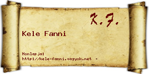 Kele Fanni névjegykártya